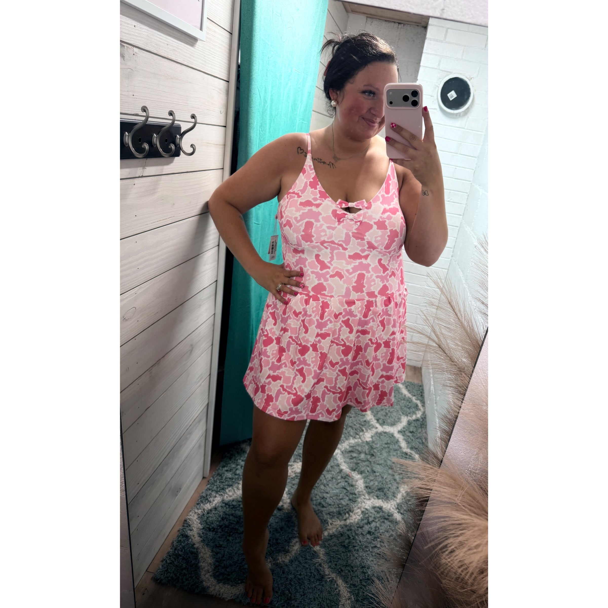 pink camo dress Sundress for Women, Camouflage Summer Dress, Girly Military Skater Dress, Pink and Brown A-line Dress, Sleeveless, Gift for Her its a wonderful gift for anyone who want to brighten their outfit GCDS Camo Checked Jersey Mini
